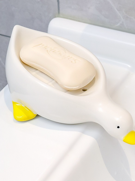 Cute little yellow duck soap box draining toilet sink new soap box