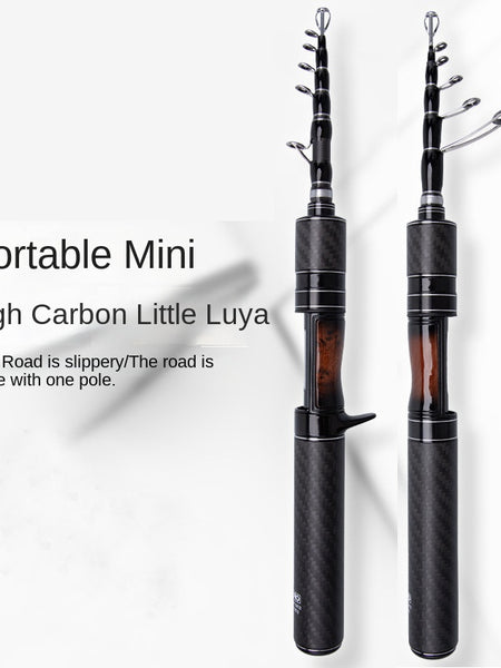 35CM Telescopic Lure Rod UL Ultra-short Mini Portable Carbon Fiber Sliding Float Fishing Rod
