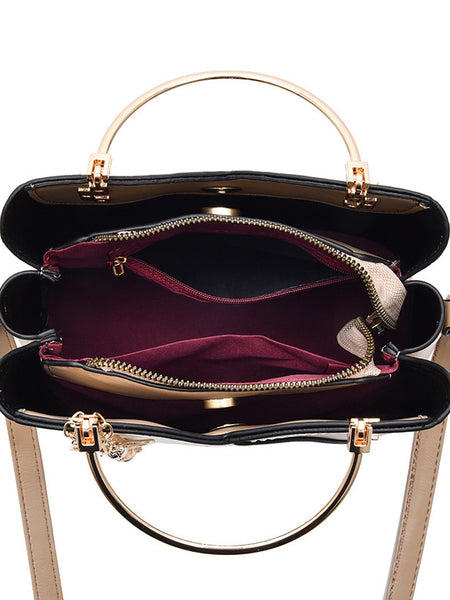 Trendy Handbag Korean Style Color Block Large Capacity Women's Bag Fashion Shoulder Crossbody Bag Wholesale Cross-border Bucket Bag