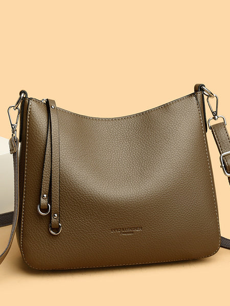 Fashionable Versatile Genuine Leather Women's Shoulder Crossbody Handheld Bag