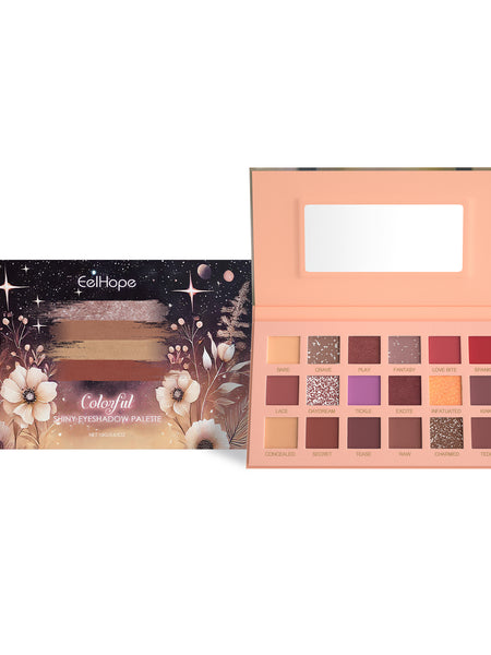Eelhope 18-Color Eyeshadow Palette Eyeshadow Makeup Eyeshadow Multicolor Eye Palette With 18-Color Everyday Glitter