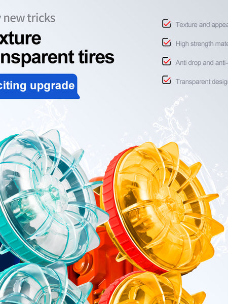 Colorful light wheel double-sided stunt amphibious remote control car watch dual control four-wheel drive power