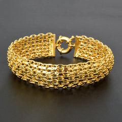 Minimalist Double-row Chain Wide Mesh Bracelet