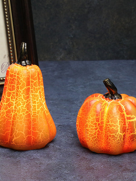New Halloween Pumpkin Lantern Simulation Pumpkin LED Candle Lamp Resin Luminous Pumpkin