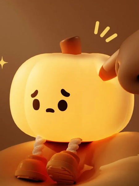 Home Decor Halloween Pumpkin Night Light Cute Soft Silicone Lamp Touch  Dimmable Rechargeable Bedside Decor Light Kids Gifts Halloween Decorations