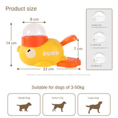 Pet Dog Automatic Feeder Cat Self-Entertainment Toy Snack Freeze-Dried Food Dispenser Yellow Duck Cat Treat Dispensing Toy