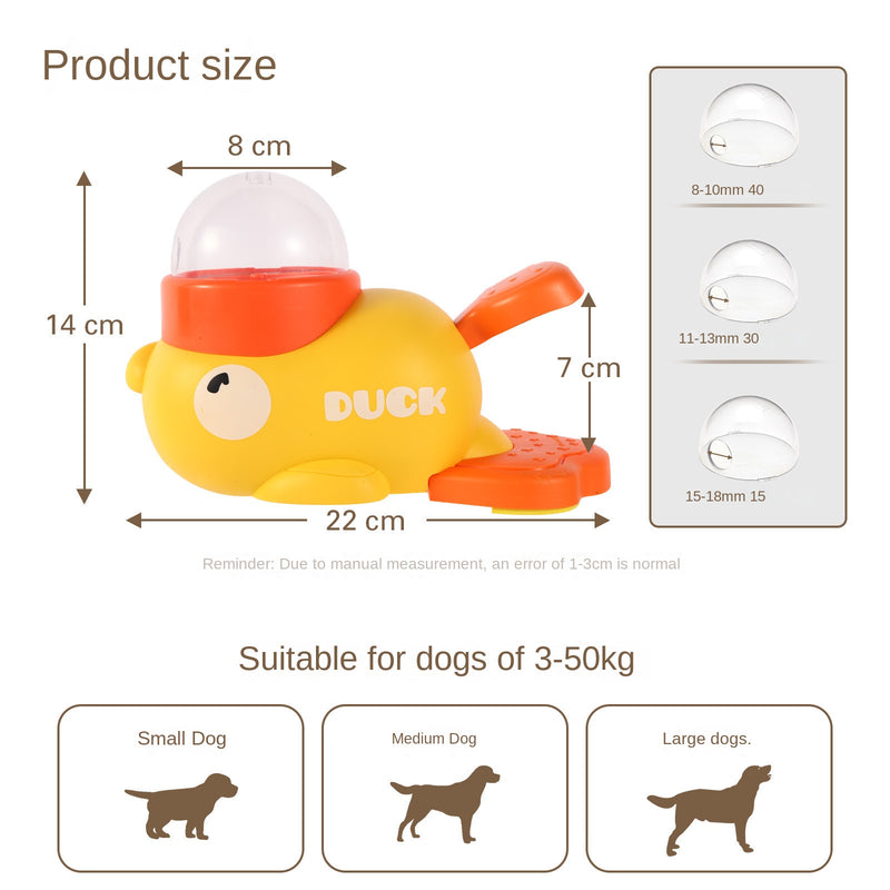 Pet Dog Automatic Feeder Cat Self-Entertainment Toy Snack Freeze-Dried Food Dispenser Yellow Duck Cat Treat Dispensing Toy