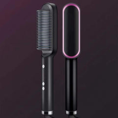 New 2 In 1 Hair Straightener Hot Comb Negative Ion Curling Tong Dual-purpose Electric Hair Brush