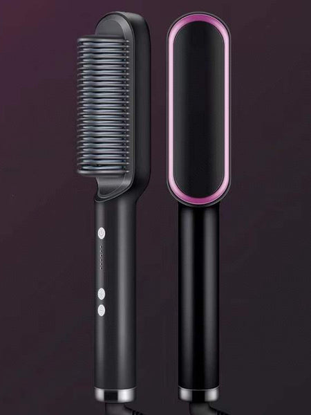 New 2 In 1 Hair Straightener Hot Comb Negative Ion Curling Tong Dual-purpose Electric Hair Brush