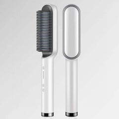 New 2 In 1 Hair Straightener Hot Comb Negative Ion Curling Tong Dual-purpose Electric Hair Brush