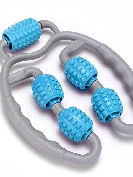 U Shape Trigger Point Massage Roller Full Body Massage Tool Arm Leg Neck Muscle Massager 4 Wheels Fitness Device For Sports