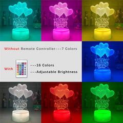 Love Series 3d Night Light Confession Gift