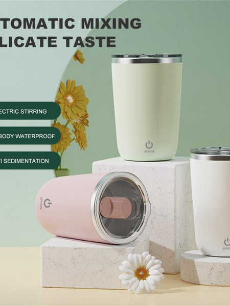 350ml Automatic Self Stirring Mug Coffee Milk Juice Mixing Cup Electric Stainless Steel Lazy Rotating Mug Magnetic Stirring Cup Kitchen Gadgets