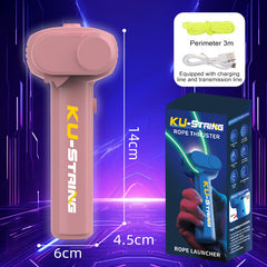 Cross-border Glow-in-the-Dark Yarn Gun Electric Rope Launcher High-Speed Rope Ejector Educational Shooting Stress-Relief Toy Drop Shipping Wholesale