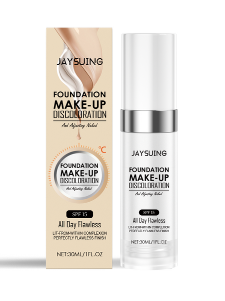 Jaysuing Warm Change Liquid Foundation, Moisturizing Natural Concealer Long Lasting Moisture Without Dehydrating Makeup Bright Warm Change Liquid Foundation