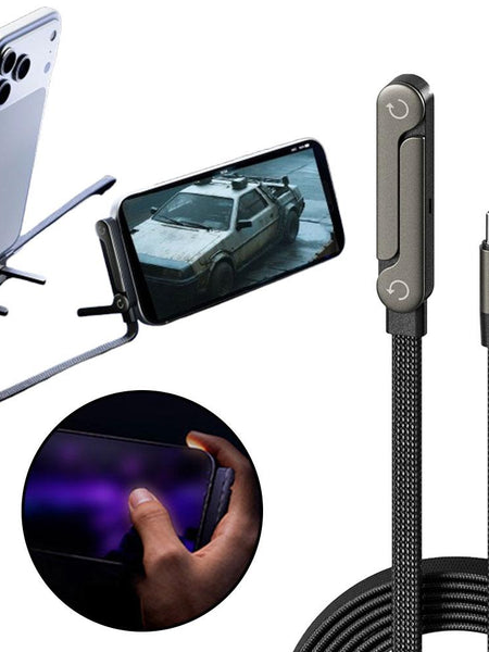 Fast Charging Foldable Bracket Data Cable 2-in-1 Data Wire Foldable Phone Tablet Stand Type-C To Type-C USB-A To Type-C