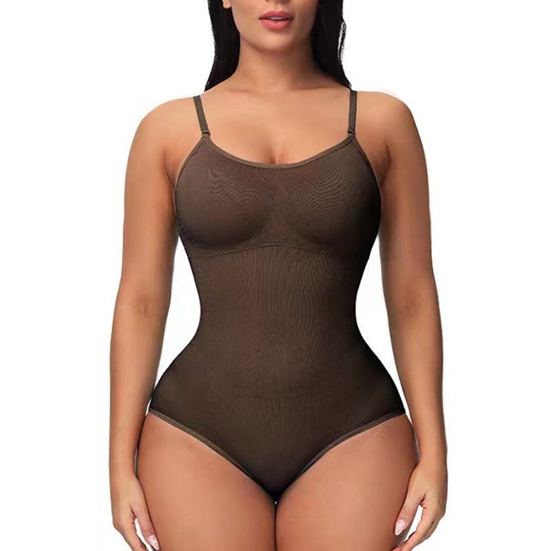 Non steel ring one-piece bra three-dimensional chest support body shaping and abdominal compression