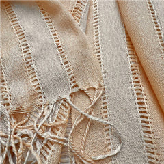 Khaki And Black Crinkle Polyester Scarf - Textured Casual Scarf 71inchx17.5inch