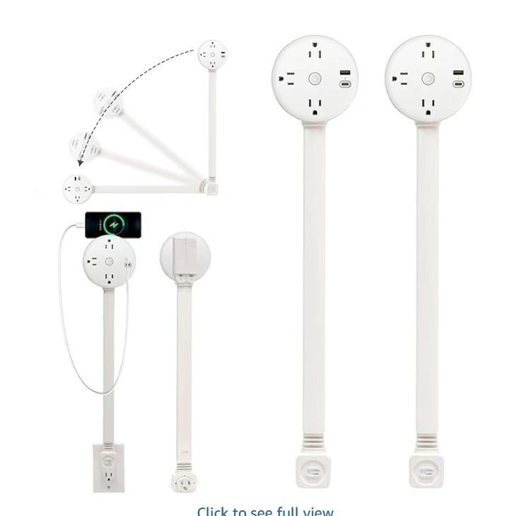 Power socket sofa bedside table extender