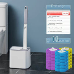 One-Time Use Toilet Brush Set, No Dead Corners, Household Disposable Replaceable Cleaning Brush Head, Antibacterial Toilet Brush for Bathroom