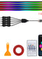 10 in 1 Car LED Acrylic Light Strip RGB Symphony Auto Interior Strip Lights Remote/APP Control Decorative Atmosphere Lamp