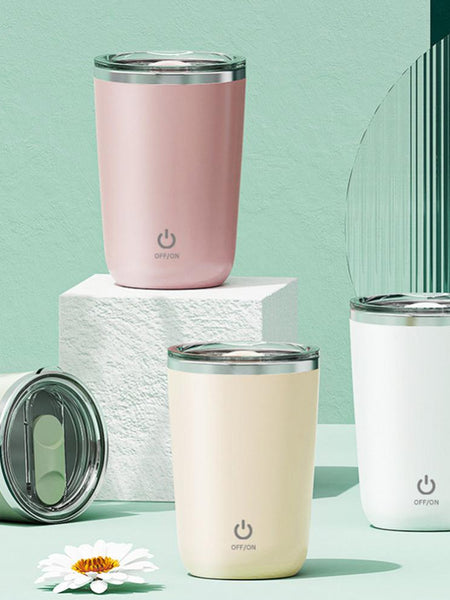 350ml Automatic Self Stirring Mug Coffee Milk Juice Mixing Cup Electric Stainless Steel Lazy Rotating Mug Magnetic Stirring Cup Kitchen Gadgets