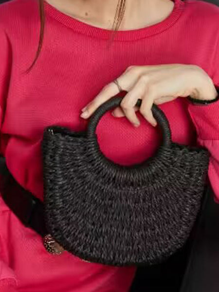 Grass woven bag women's bag ins versatile beach bag