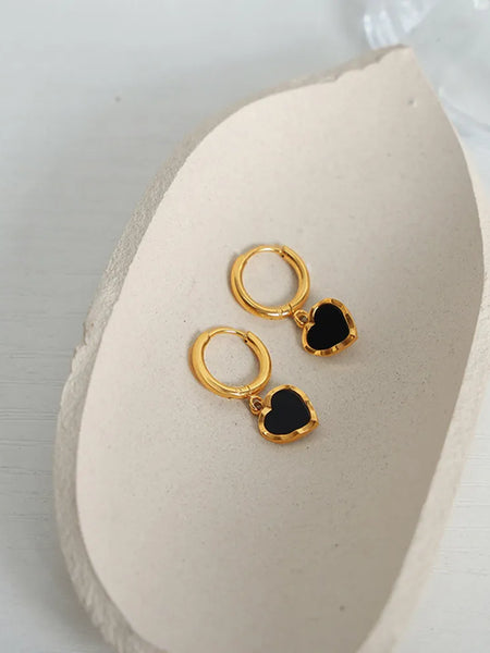 18K Gold-Plated Heart Drop Earrings