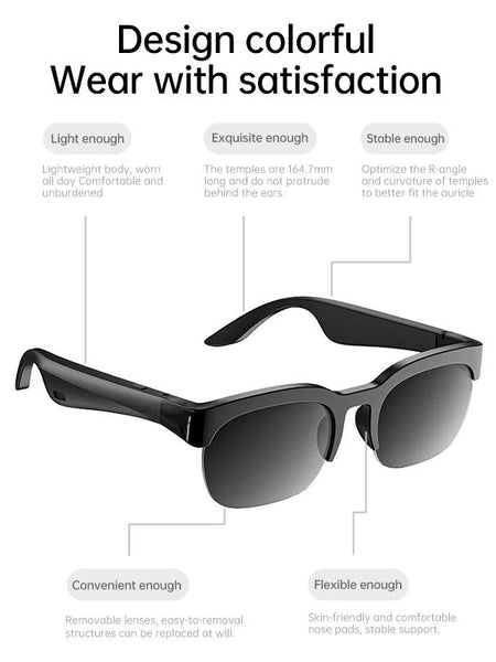 AI intelligent wireless Bluetooth 6.0 glasses listening to music making calls sports long battery life AI translation
