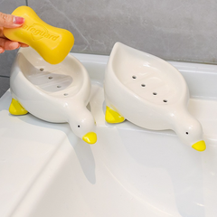 Cute little yellow duck soap box draining toilet sink new soap box