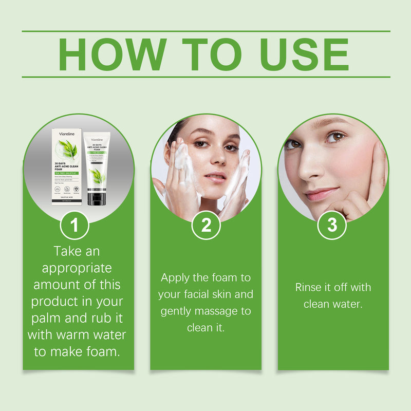 Viareline Salicylic Acid Cleanser Gently Cleanses Face, Refreshing Oil Control, Delicate Pores, Moisturizing And Brightening