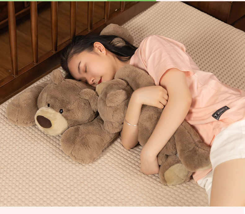 Cute Plush Toy Bear Sleeping Pillow Leg Hug Giant Stuffed Animal Lazy Soft Doll Birthday Gift for Girls