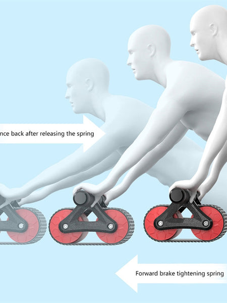 Double Wheel Abdominal Exerciser Women Men Automatic Rebound Ab Wheel Roller Waist Trainer Gym Sports Home Exercise Devices
