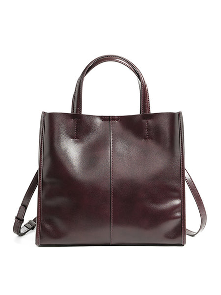 Leather Tote Bag for Women, Genuine First Layer Vegetable-Tanned Leather, Large Capacity, Fashionable and Versatile Handbag