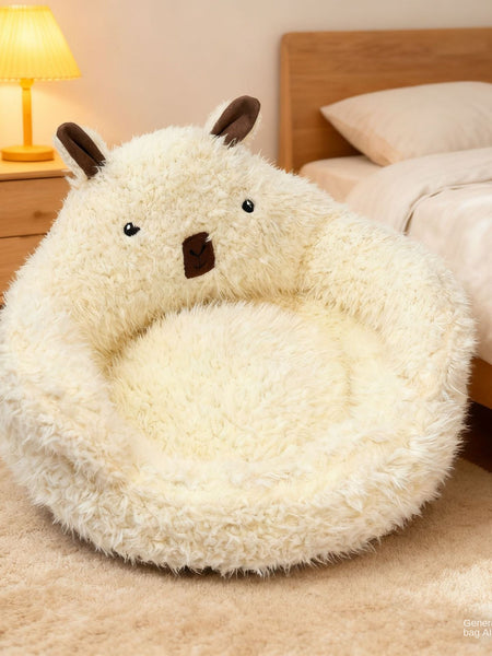 Dog House Winter Warm Dog Bed Semi-Enclosed Dog Cage Pet Pad Pet Dog Bed Removable Washable Cat Bed Dog Cage