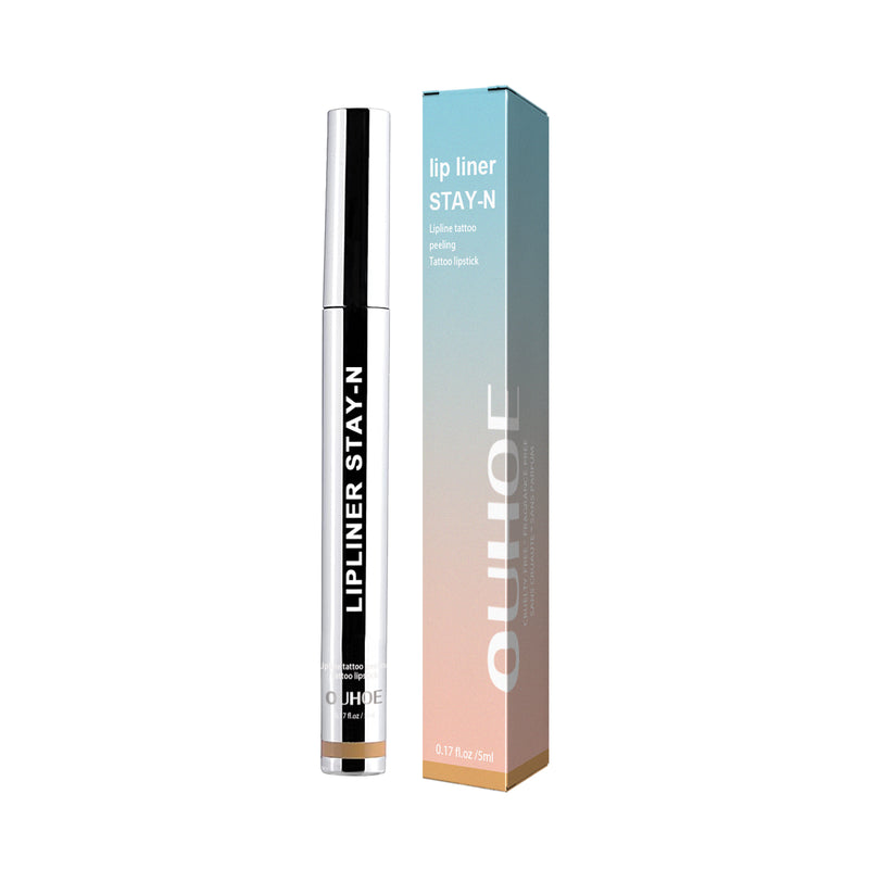 OUHOE Stripping Lip Liner (Light Brown) Enriches Lip Lines, Highlights Lip Color Without Makeup Smudging. Stripping Lip Liner