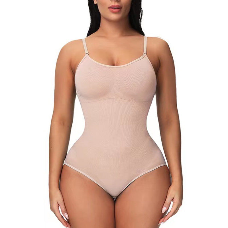 Non steel ring one-piece bra three-dimensional chest support body shaping and abdominal compression