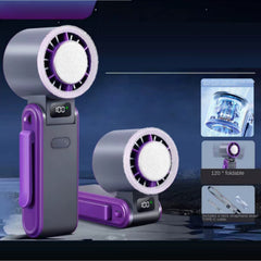 Handheld High-Speed Ice Cooling Fan — 100-Speed USB Rechargeable Portable Personal Fan, 3600mAh