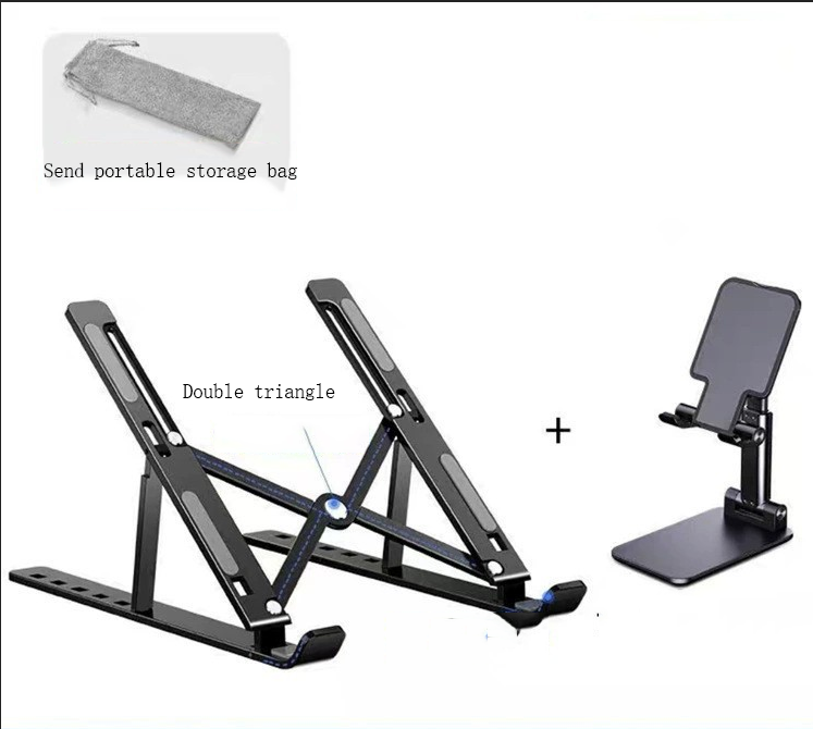 Laptop Stand Foldable Portable Cooling Pad Elevated N3 Bracket Aluminum Desktop Stable Computer Stand