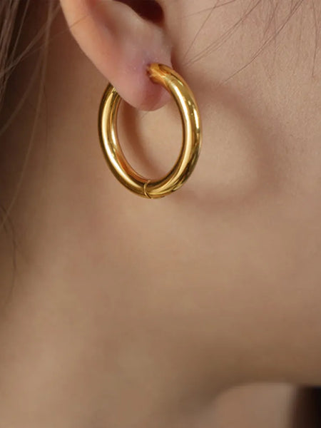 18K Gold-Plated Huggie Earrings