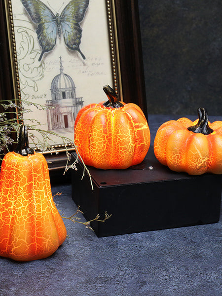 New Halloween Pumpkin Lantern Simulation Pumpkin LED Candle Lamp Resin Luminous Pumpkin