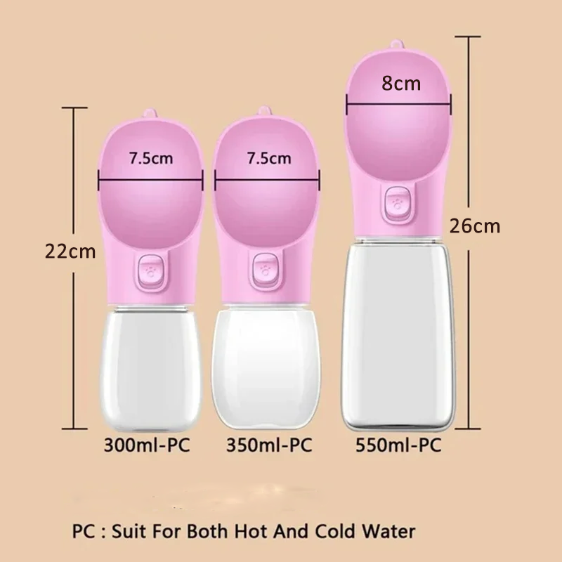 Portable Dog Water Bottle For Small Large Dogs Cat Outdoor Leakproof Walking Drinking Bowls Chihuahua French Bulldog Supplies
