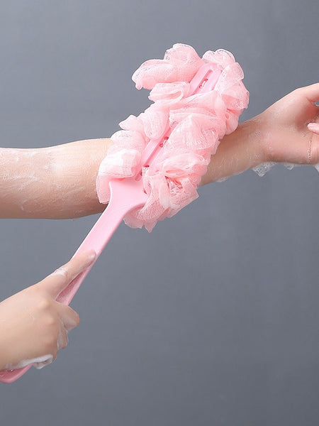 Long handled large bath brush, long handled scrubbing bath tool, flower bath brush, scrubbing bath brush, scrubbing bath ball, s