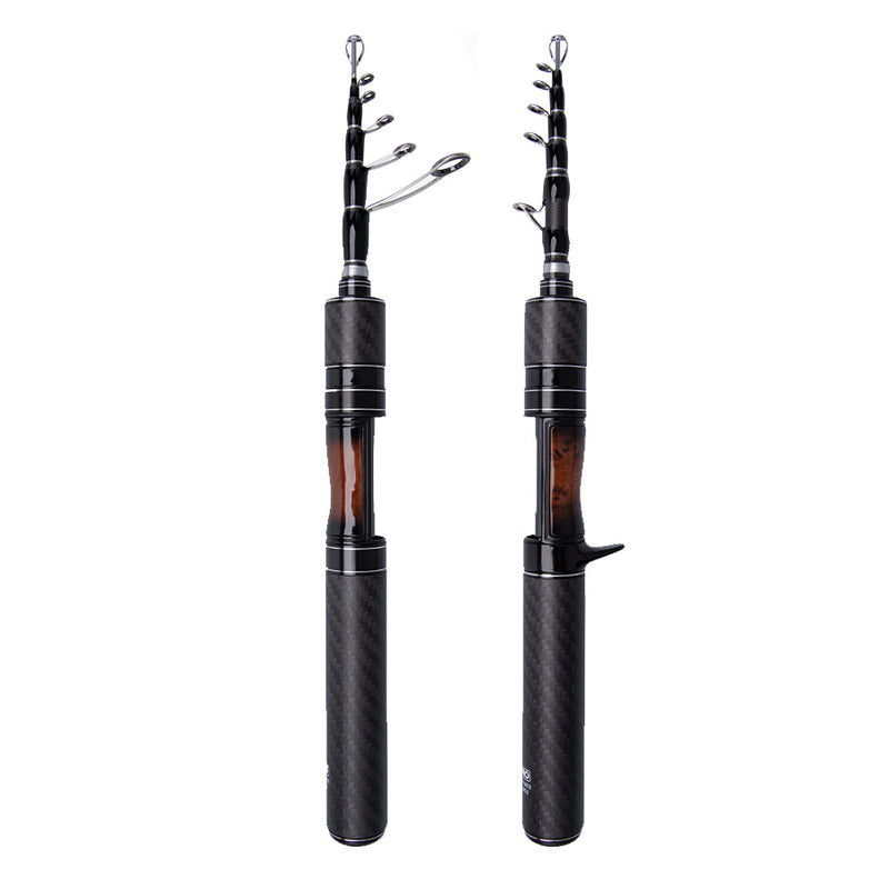 35CM Telescopic Lure Rod UL Ultra-short Mini Portable Carbon Fiber Sliding Float Fishing Rod