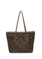 Women's Large-Capacity Fashion Shopping Tote – Leopard-Print PU Leather Shoulder & Hand Carry Bag
