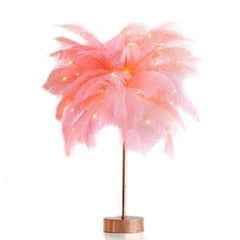 Feather Lamp Nordic Desk Lamp European-Style Bedroom Bedside Feather Table Lamp Night Light Table Lamp Decoration Modern