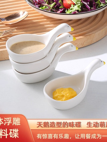 Dish Cute Small Plate for Home Use, Elegant Snack Dish, Korean BBQ Dipping Tray, Vinegar Dish, Mini Dipping Plate