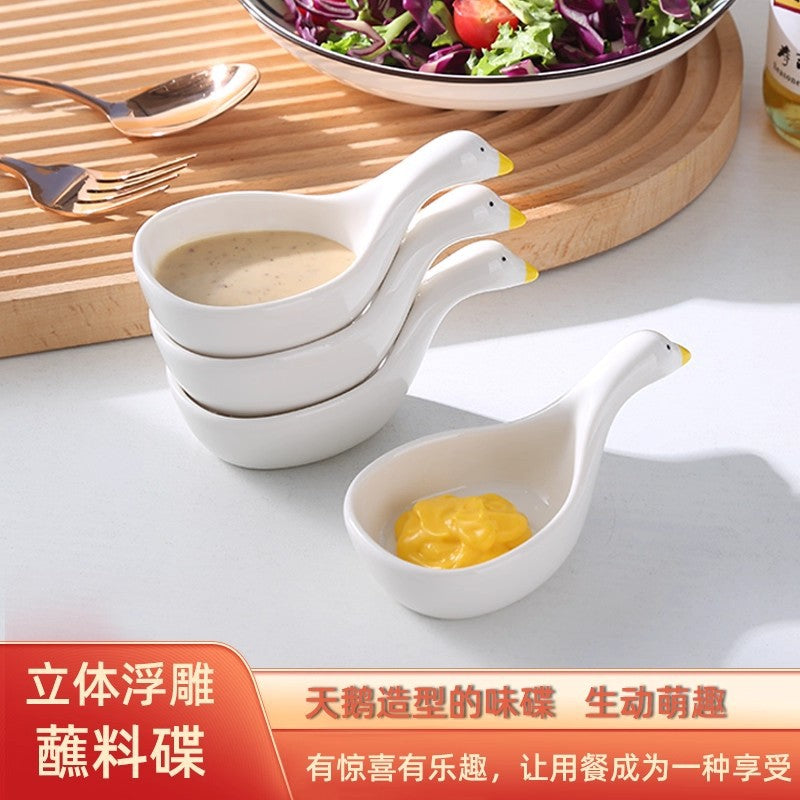 Dish Cute Small Plate for Home Use, Elegant Snack Dish, Korean BBQ Dipping Tray, Vinegar Dish, Mini Dipping Plate