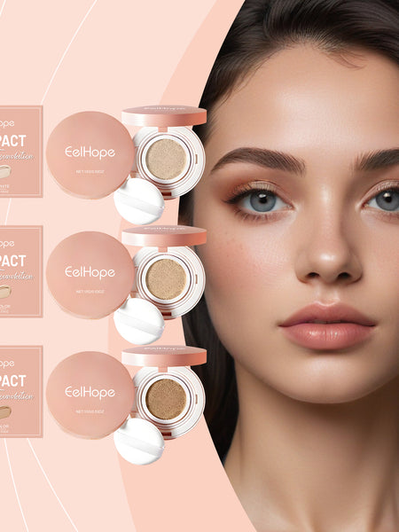 Eelhope Compact Air Cushion Foundation (Natural Color) Natural Lightweight Concealer Durable And Easy To Remove Makeup No Fake White Moisture Cushion
