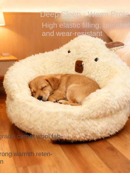 Dog House Winter Warm Dog Bed Semi-Enclosed Dog Cage Pet Pad Pet Dog Bed Removable Washable Cat Bed Dog Cage